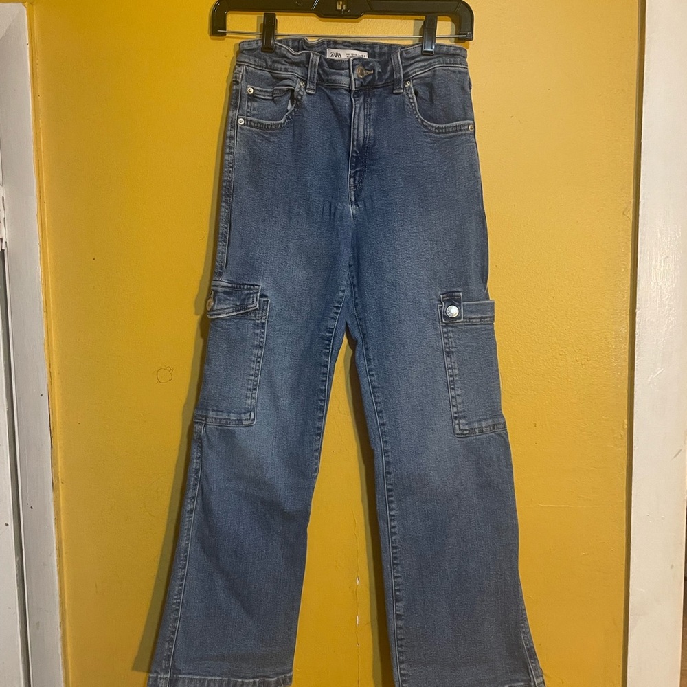 Zara Kids Blue Cargo Jeans